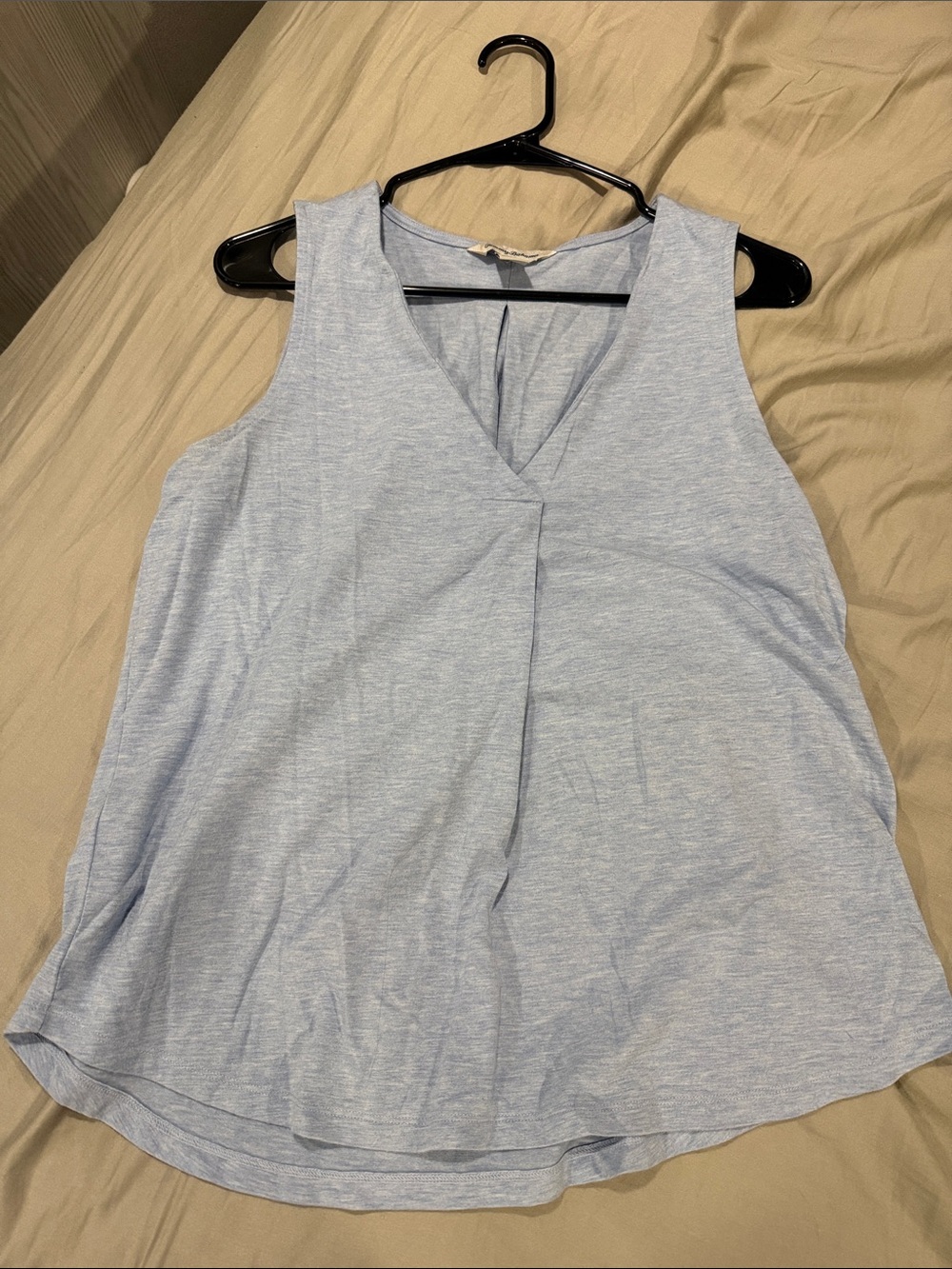 Tommy Bahama Soft Light Blue V-Neck Pleat Tank